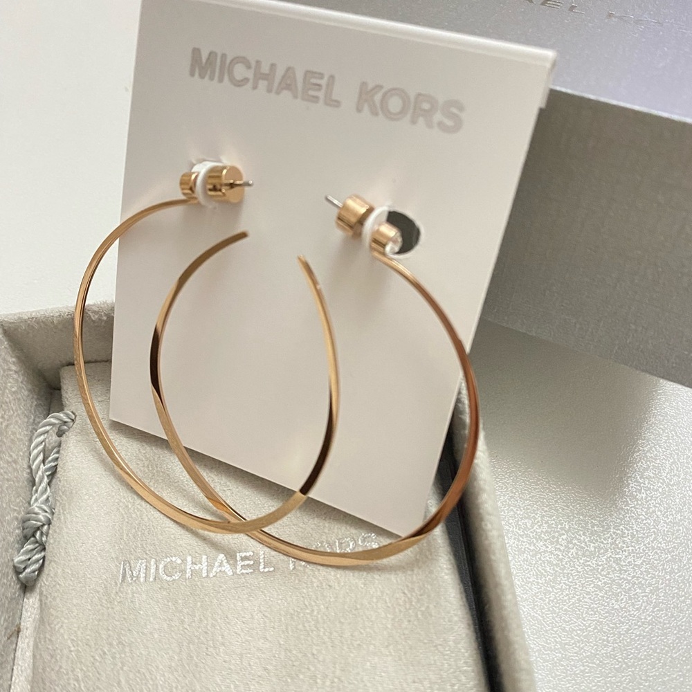 MK Rose gold tone hoop earrings